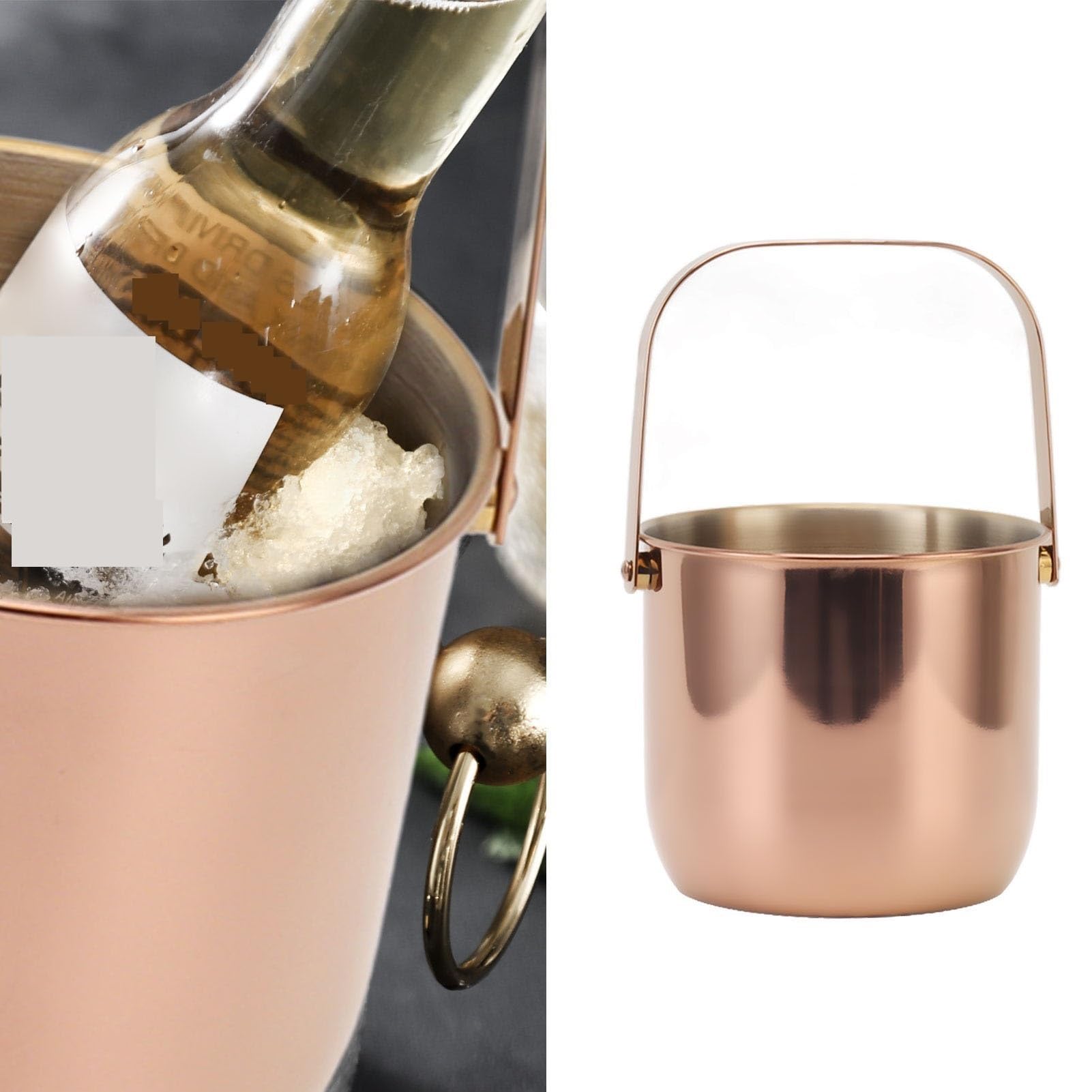 Cubo de hielo de acero inoxidable, doble aislamiento, gran capacidad para vino, champán, cerveza, uso comercial, cubo de hielo para bar KTV