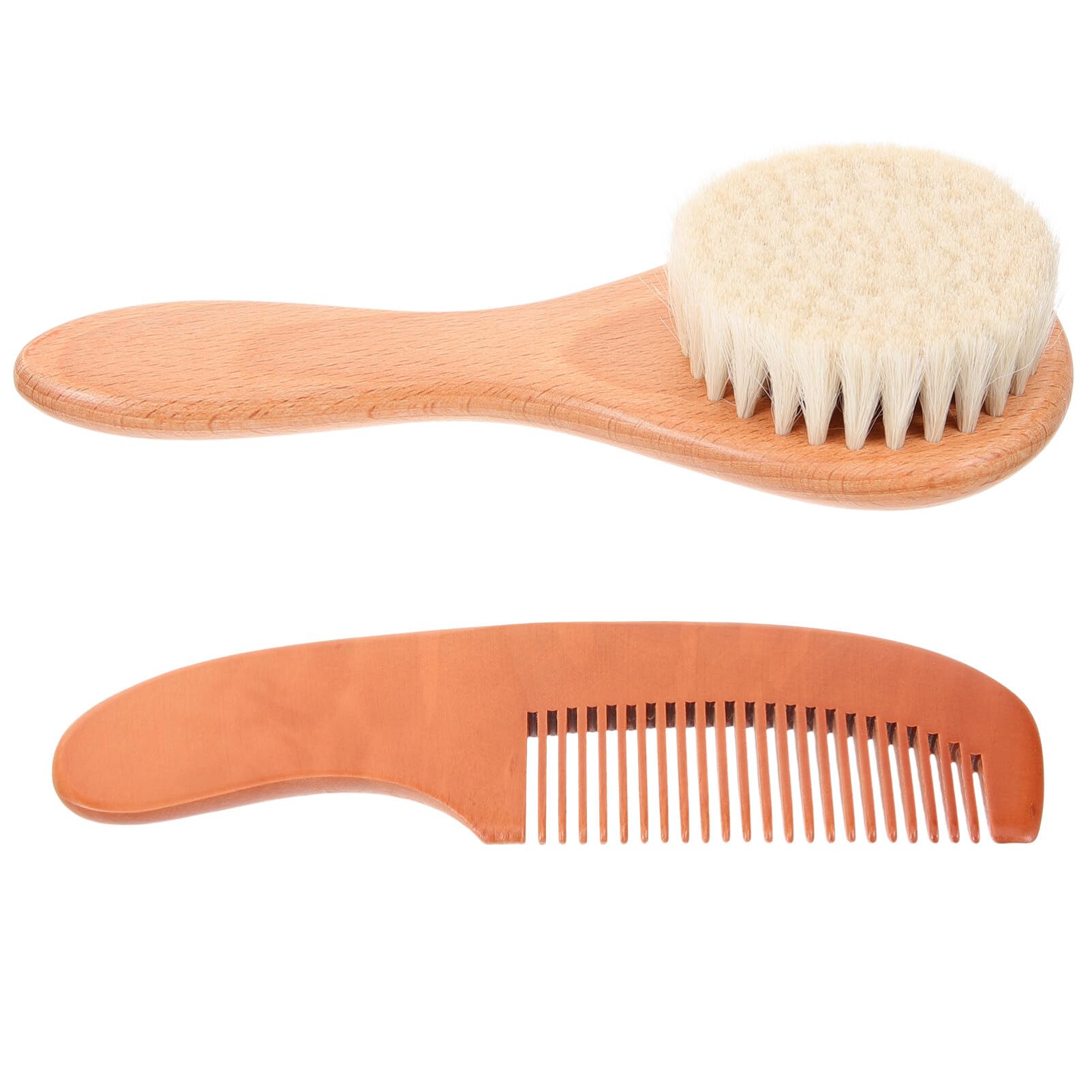 1 Set Baby Wool Brush Cover Baby Hair Brush Infant Hair Newborn Hair Care Brush Kit Baby Wooden Comb Infant Wooden Comb Baby Comb Baby Hair Comb