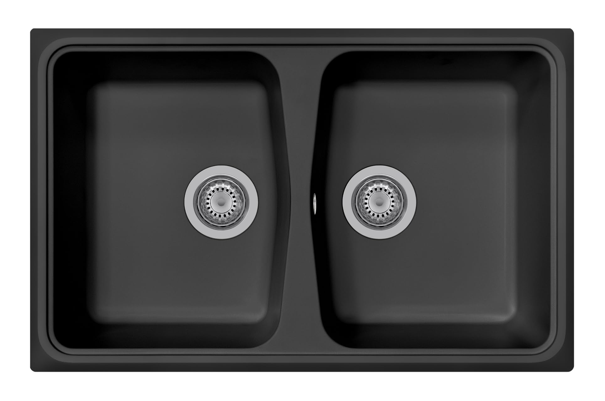 Plados SP0792 zwei Becken Einbauküche Quarz Waschbecken - Matt Schwarz