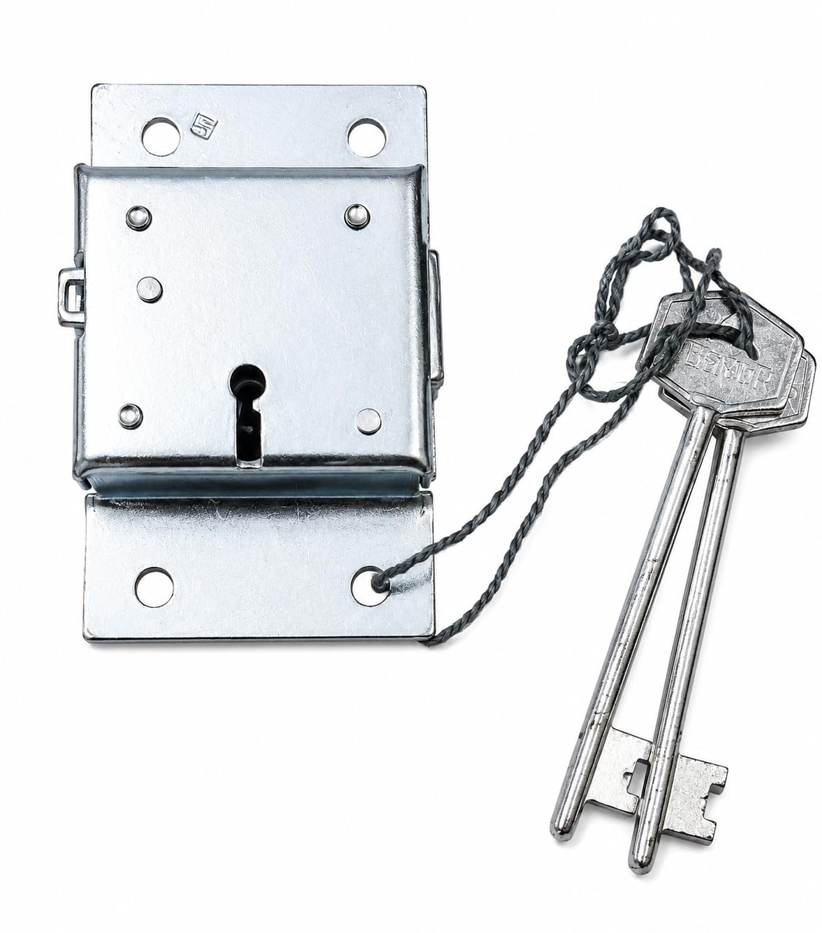 Rolling Shutter Side Lock Weldable | Zinc Plated Heavy Duty Lock with 2 Keys-image-3