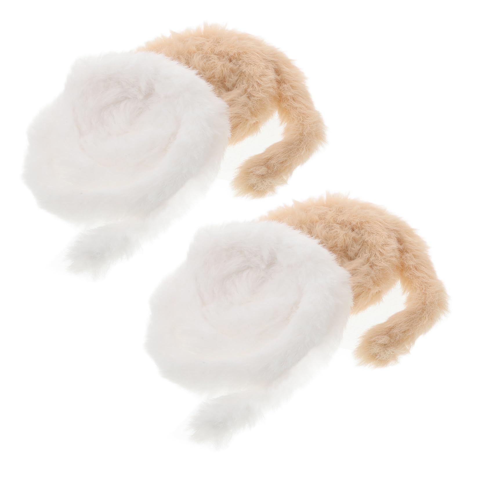 VANZACK 4pcs White Fur Trim Pipe Cleaners Flexible Craft Sticks for DIY Projects Fuzzy Chenille Stems for Handmade Decorations for and Office Decor