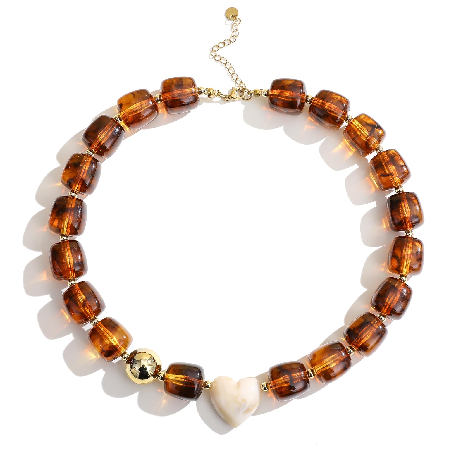 Colorful Resin Chunky Beaded Choker Necklace for Women, Summer Beach Jewelry — view 17