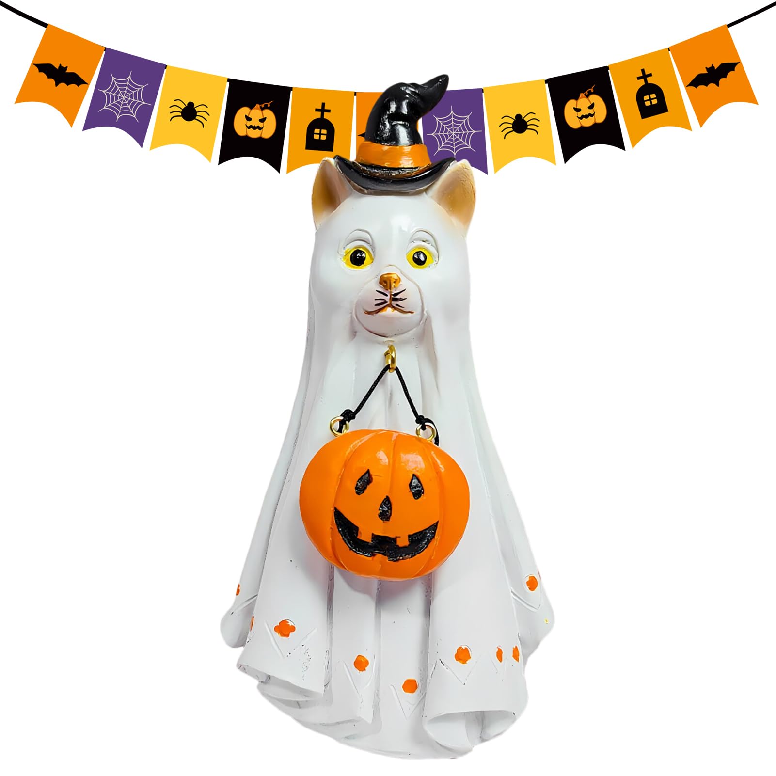Figurine fantôme d'Halloween : statue effrayante en résine pour table