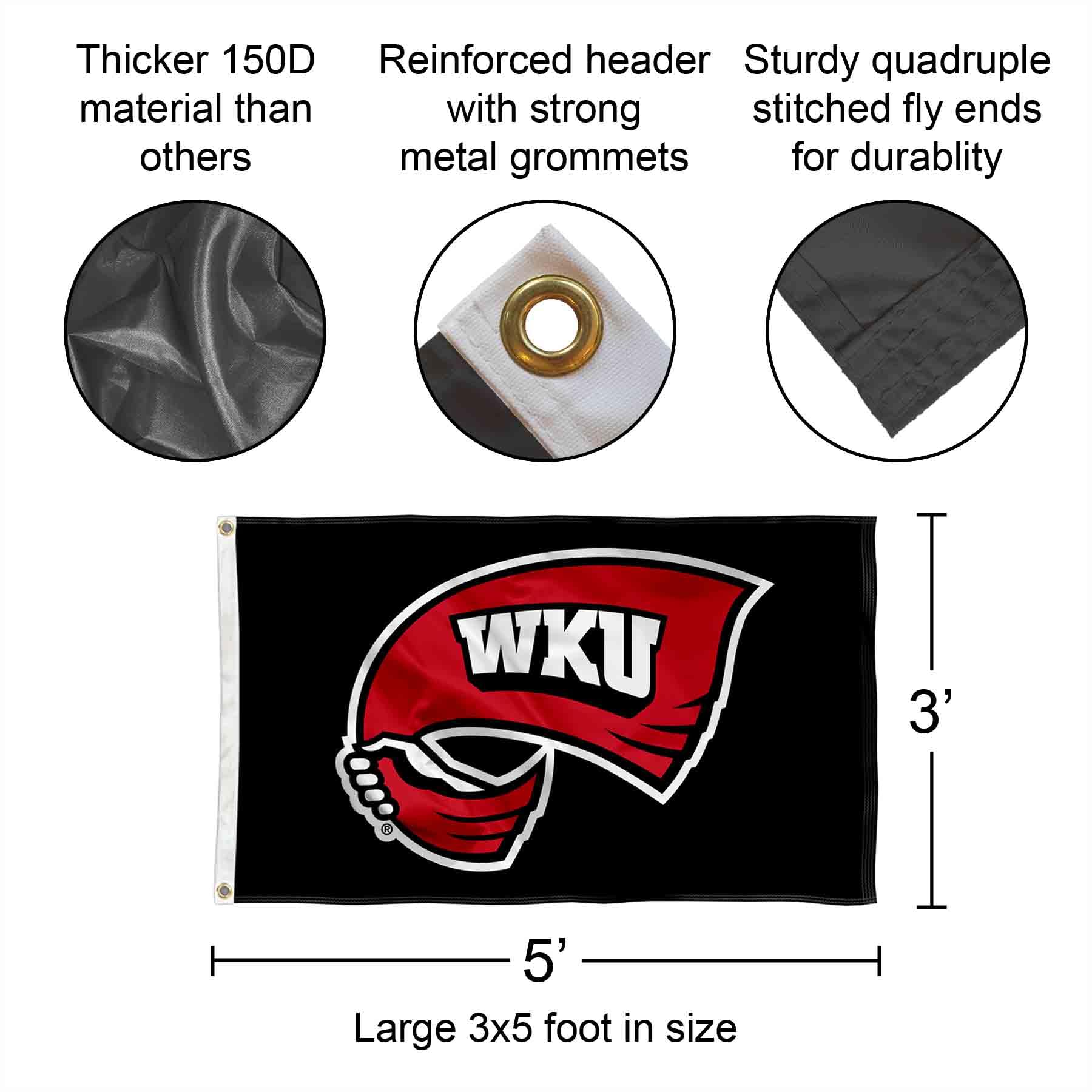 Western Kentucky Hilltoppers House Flag - NCAA Licensed, Double Sided, 30x40 Inches, Polyester