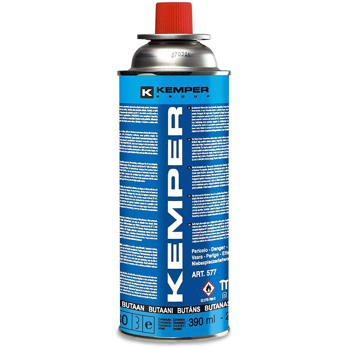 Kemper – Calefacción de gas portátil 1700 W Sistemas de seguridad integrados + 8 cartuchos de gas Butano Autonomía 2:30