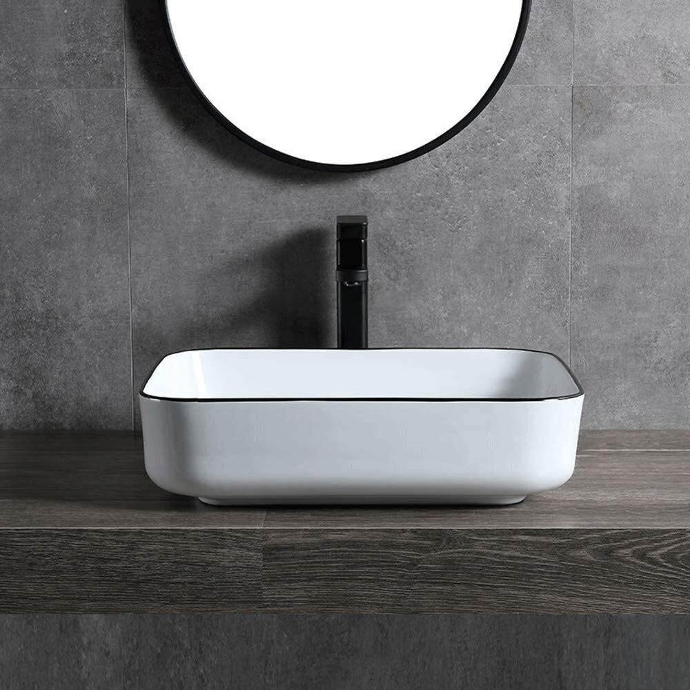 Szafka Pod Umywalkę Z Umywalką, Umywalka Nablatowa, Nowoczesna Porcelanowa Umywalka Nablatowa, Prostokątna Ceramiczna Umywalka Nablatowa, 19,8 X 15,1 Cala