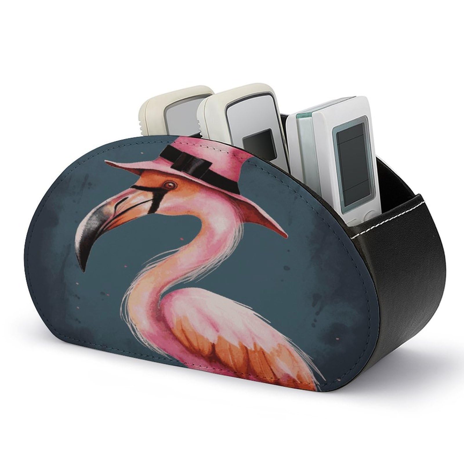 Halloween Flamingo Witch Hat Remote Control Holder with 5 Compartments