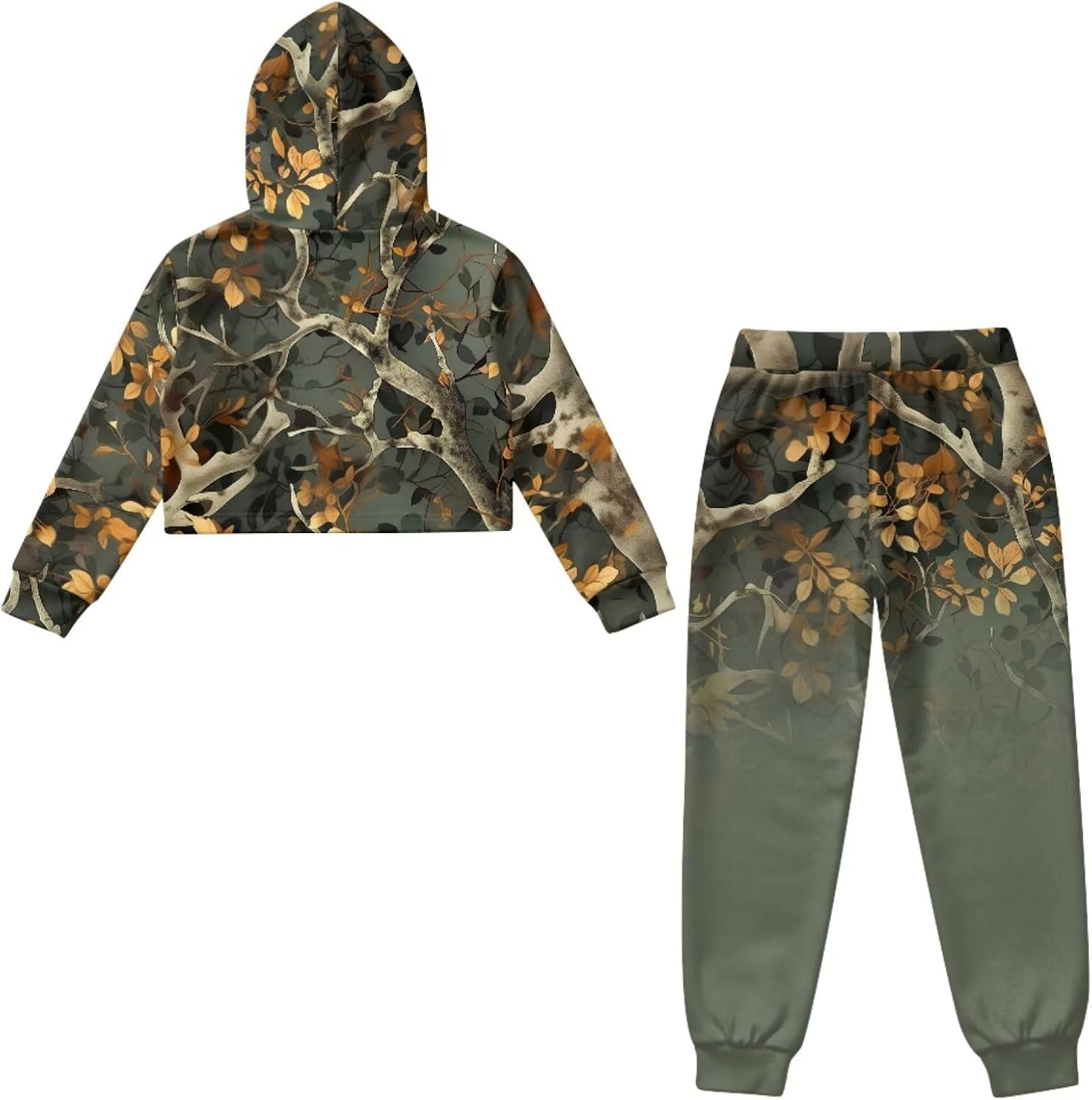 Girls 2 Piece Tracksuit Hoodies Sweatshirts Jogger Pants with Pockets Short Sweatshirt Sweatsuit 4-13 Years