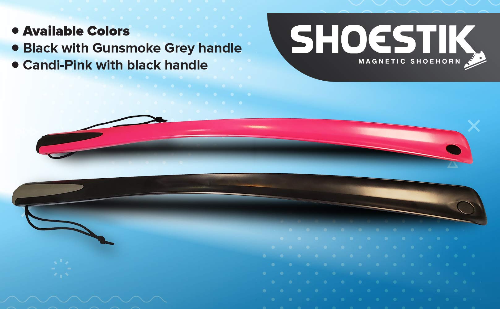 SHOESTIK 24” Black Long Shoehorn with Innovative No Bending