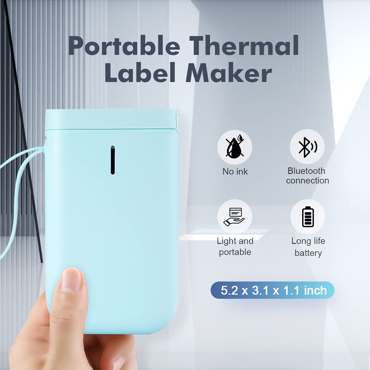 Nelko Máquina para Hacer Etiquetas con Cinta, Impresora de Etiquetas Bluetooth P21, Mini Nelko Máquina para Hacer Etiquetas con Cinta, Impresora de Etiquetas Bluetooth P21, Mini