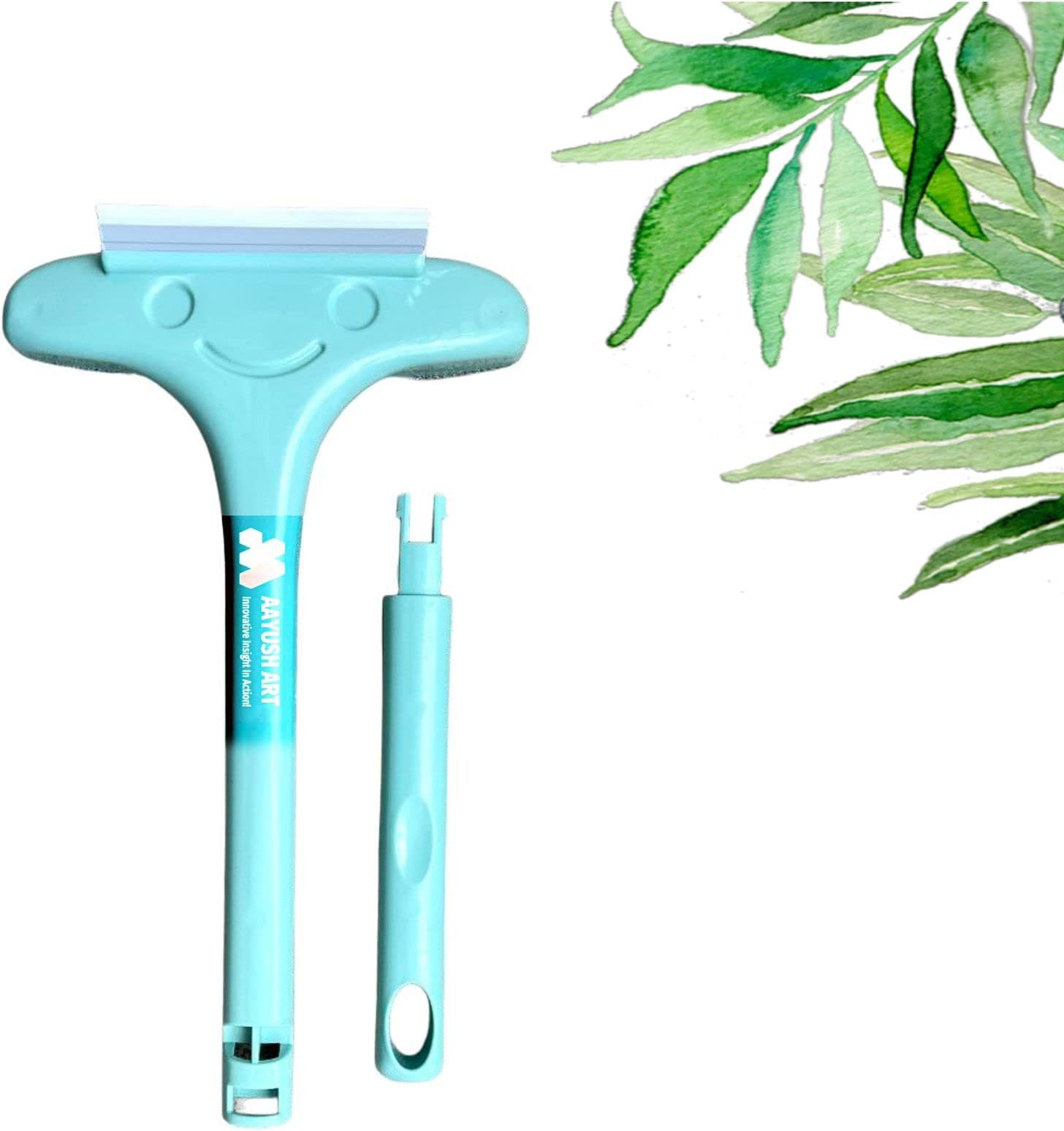 Aayush art Window Cleaning Brush, 2 In 1 Multifunctional Window Mesh And Glass Cleaner Brush With Extendable Handle, pack of 1