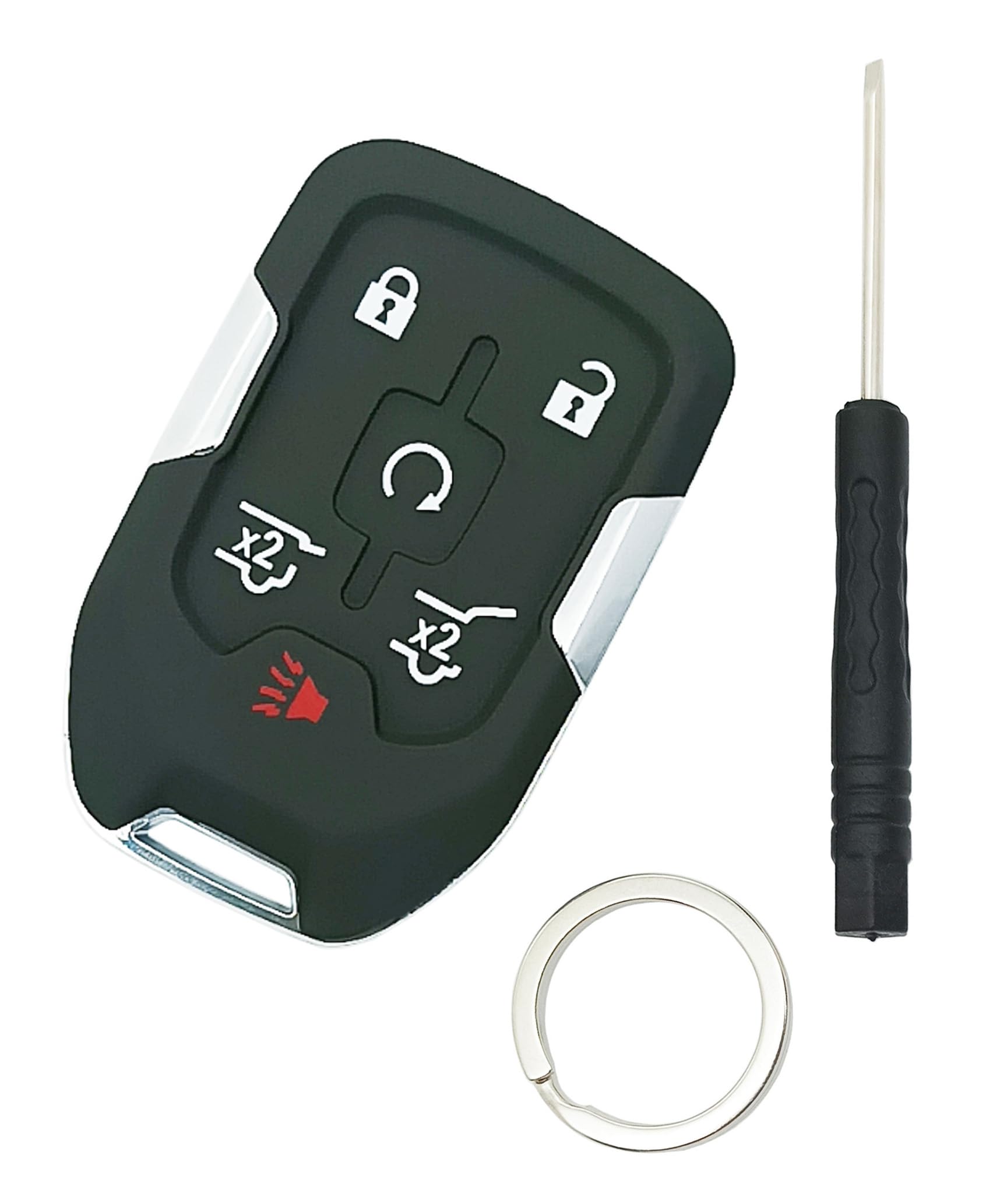 Key Fob Shell Smart Key Cover Case Fit for 2014 2015 2016 2017 Chevy Tahoe Suburban / GMC Yukon Replacement Keyless Entry Remote Key Housing Casing