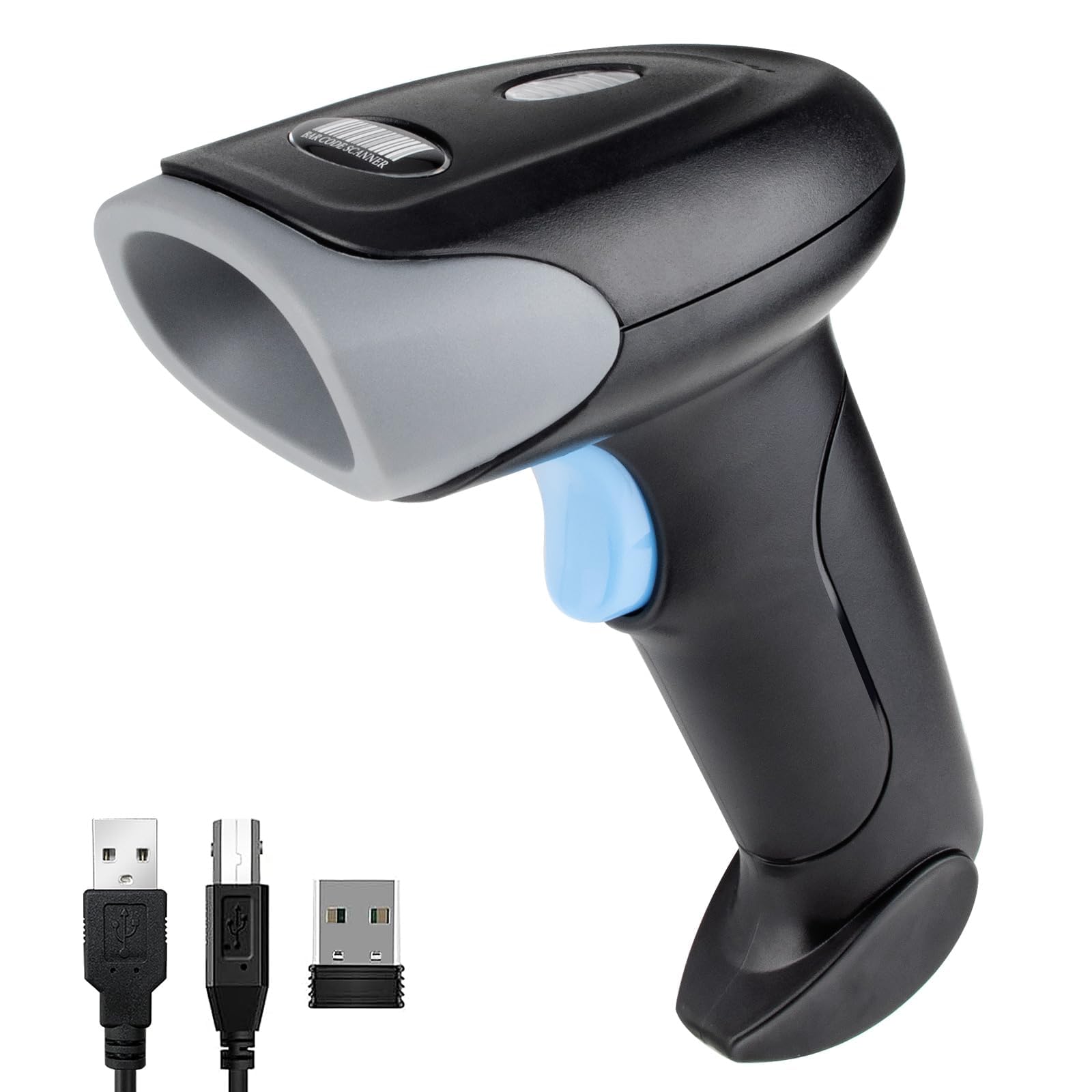 Sponsored Ad – Wireless Barcode Scanner 1D/2D/QR Code Scanner, Handheld Laser Bar Code Reader 3-in-1 with Bluetooth & 2.4G Wireless & USB Wired, 100m Transmission Distance, Shock Dust Proof Hands Free