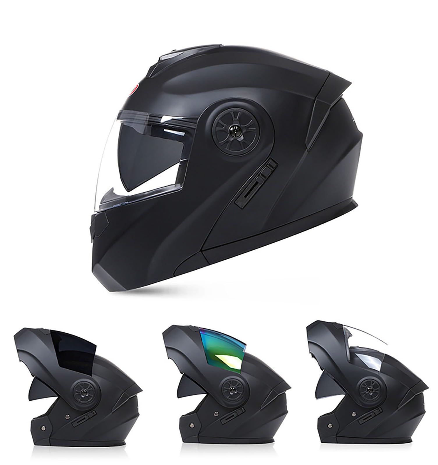 Składany kask motocyklowy z podwójną wizjerem, modułowy kask motocyklowy do wyścigów, sportów i turystyki, kaski męskie i damskie, zatwierdzone przez DOT/ECE
