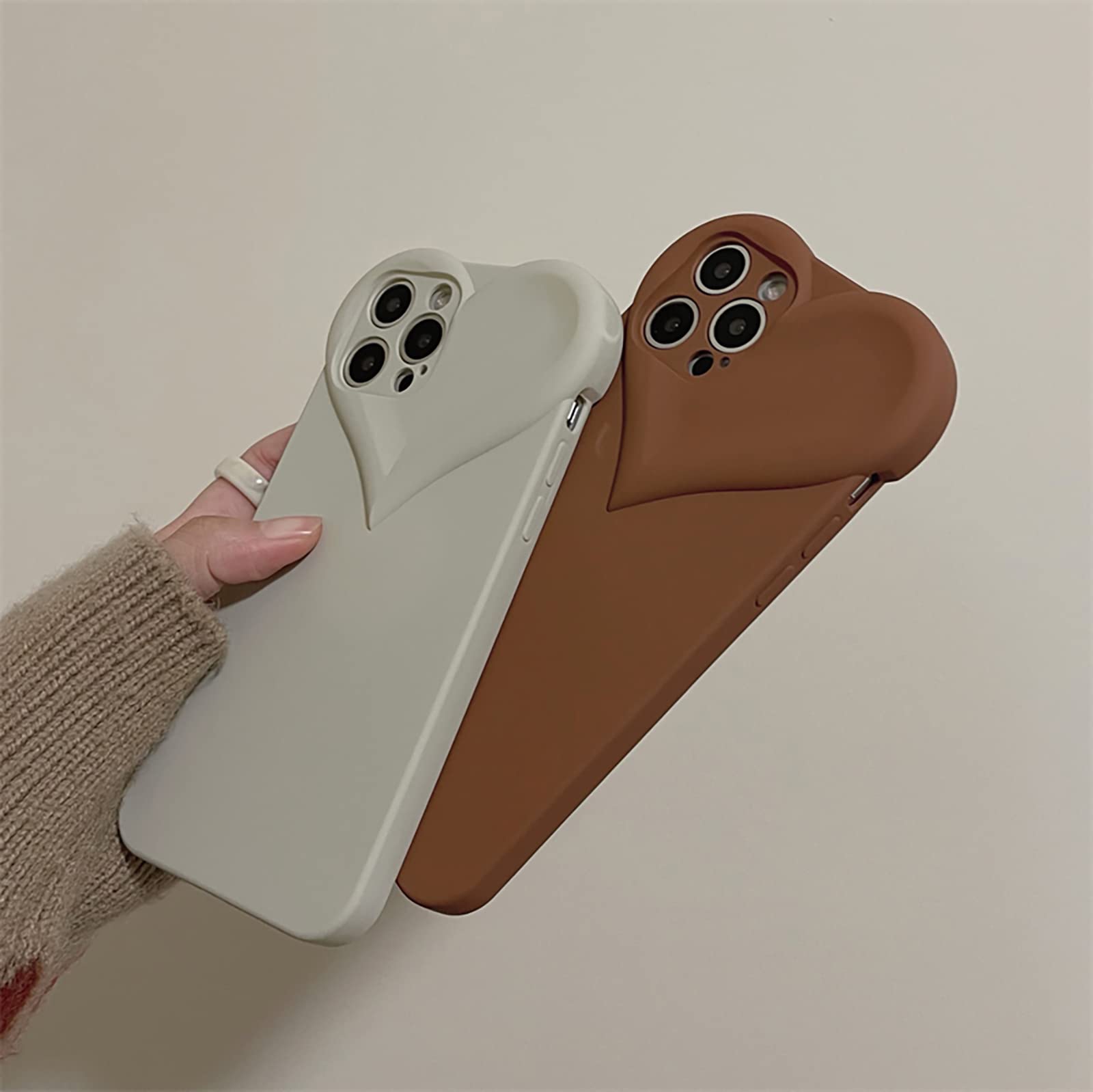 Custodia IPhone 13 Con Cuori 3D - Morbida E Antiurto Per Ragazze, Design Sottile E Alla Moda