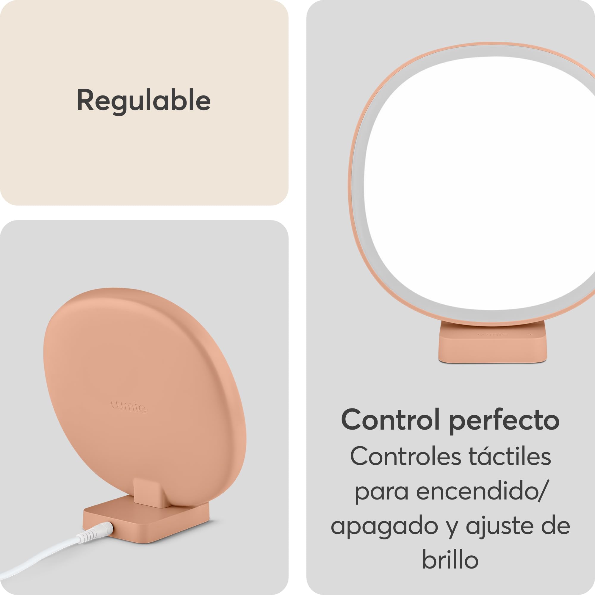 Lumie Dash - Lámpara compacta de terapia de luz brillante para mejorar el estado de ánimo y la energía, con iluminación clara como el cristal y máximo confort visual, Terracotta Pink