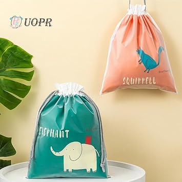 Vinyl Drawstring Bag, Set of 4, Storage Bag, Waterproof, Dustproof, Lightweight, Travel Goods, Spa Bag, Outdoor Exercise, Small Storage, Shoe Bag, Wet Clothes, Swimwear, 14.2 x 17.7 inches 36 x 45 cm