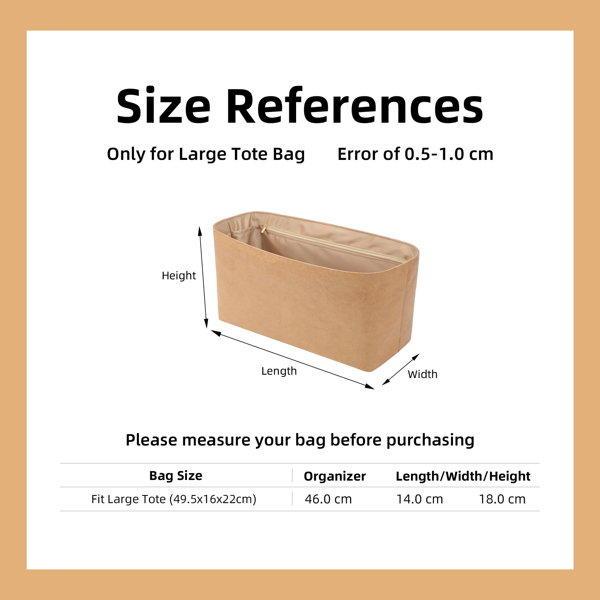 DGAZ Ligero Organizador de Bolsos para Coachtopia Turnlock Haversack, Chai