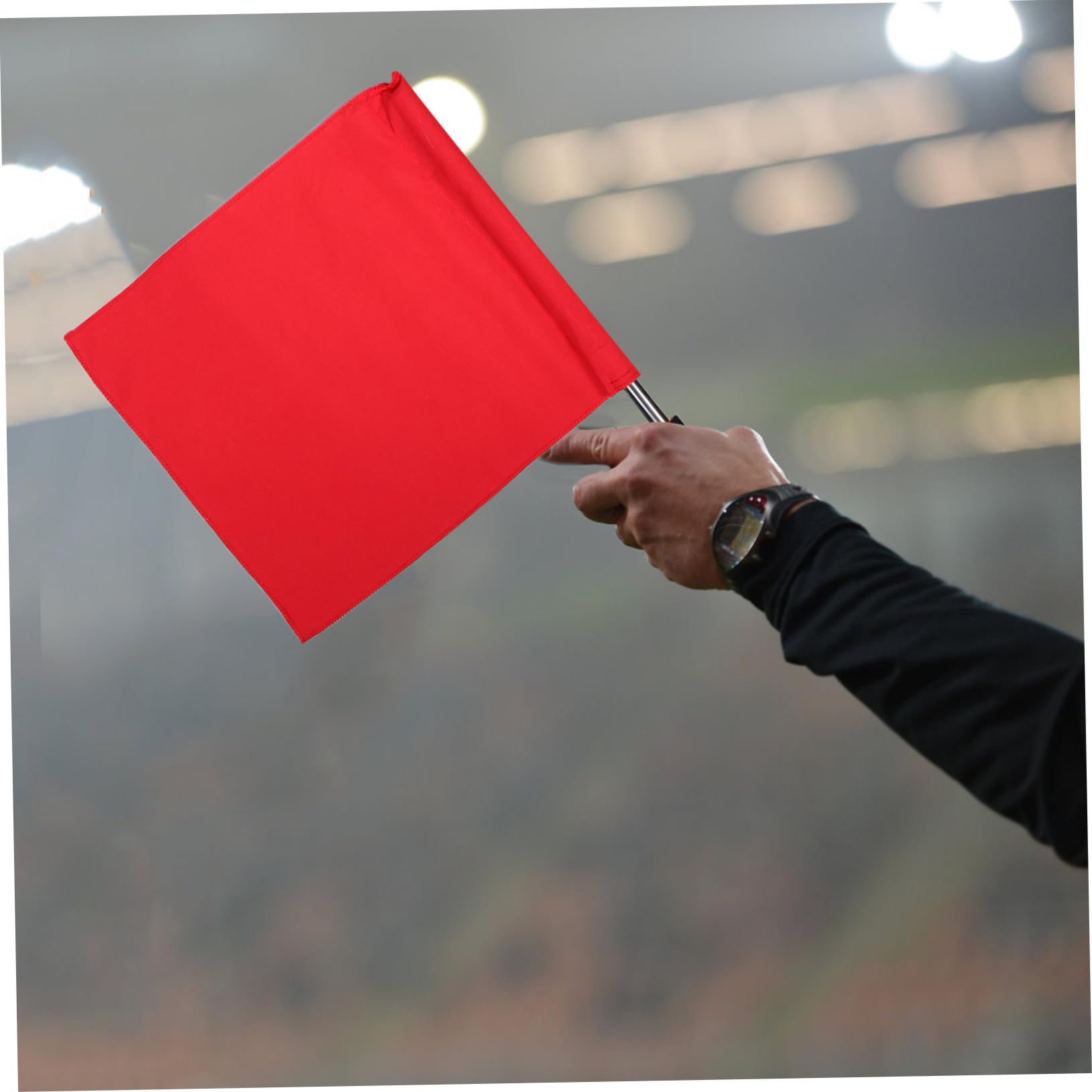 ibasenice 8 Piezas Banderas de Árbitro Multifunción con Mango de Acero Inoxidable para Fútbol Manuales de Árbitro con Colores Rojo Verde y Azul para Deportes y Atletismo