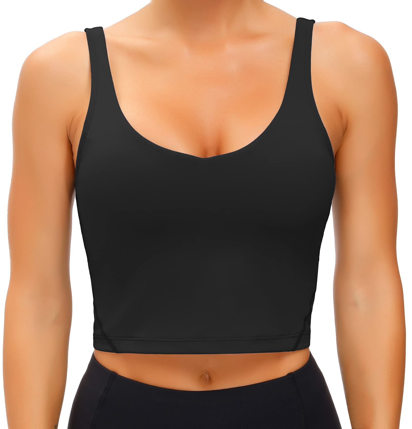 WjustforuWomen's Tank Top Padded Sports Bra Running Workout Yoga Crop Top