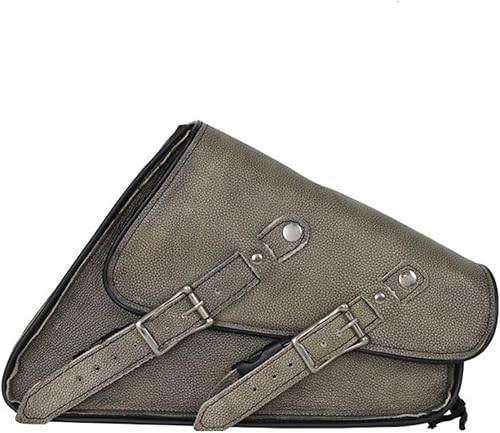 Miniatura 1 de GARGOYLE BELLS Bolsas de cuero para sillín de motocicleta, bolsa de brazo oscilante para softails y helicópteros, bolsas de equipaje de motocicleta,