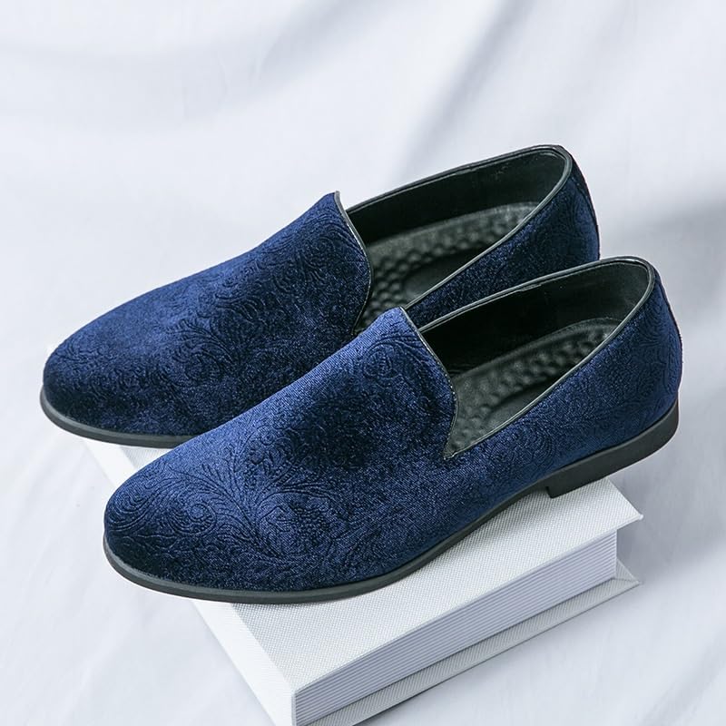 Men Suede Dress Oxford Tuxedo Comfort Orthopedic Italian Leather Slip Resistant Block Heel Anti-Slip Rubber Sole Uniform Round Toe Slip-on2