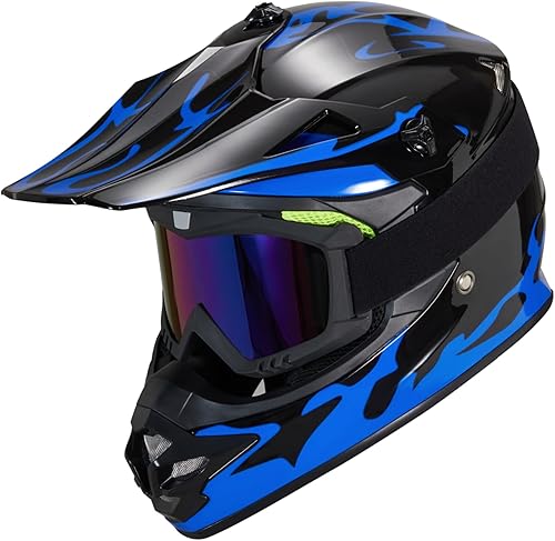 Miniatura 2 de Casco de Bicicleta de Tierra para Jóvenes Niños para Niños y Niñas, F001 Casco de Motocicleta de Cara Completa para Todoterreno ATV Conducción en