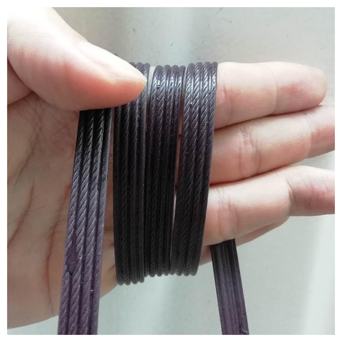 213ft PE Flat Rattan Woven Rope, Plastic Wicker Furniture Repair Rattan, Synthetic Rattan Replacement Material for Patio - Coffee Purple 4 Lines
