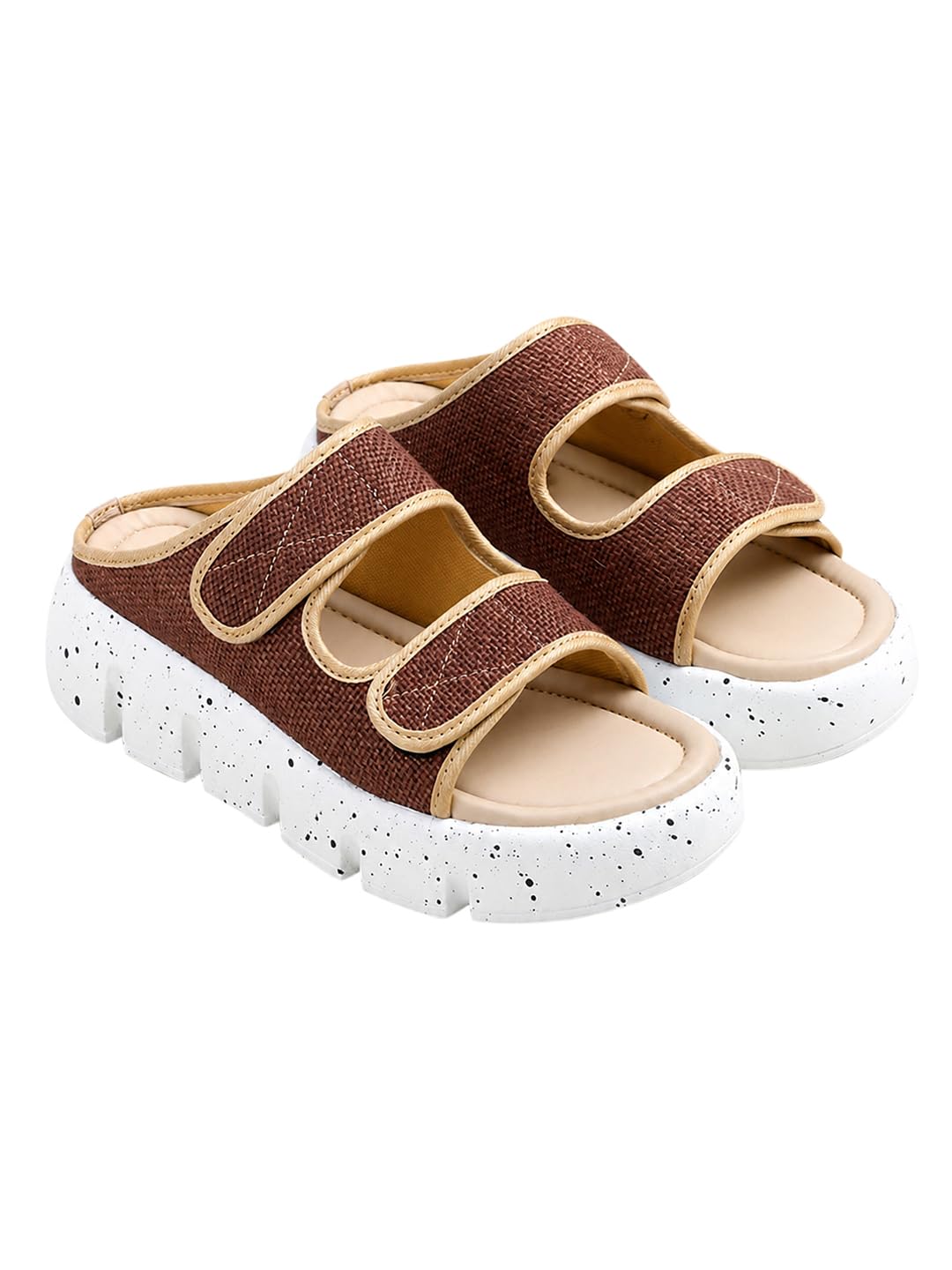 shoetopia Women's Double Strap Platform Clogs | Lightweight Slip-On Casual Comfort Sandals with Chunky Sole | Everyday Fashion Footwear-picture-22