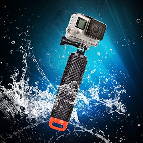 Febbya Poignée Flottante,Etanche Action Caméra Grip Anti-Glissant Bâton Pôle Manfrotto Plongée pour sous-Marine Hero 5/3 4 Session 3 Panasonic Lumix Nikon avec Réglable Dragonne Vis 78cm Noir - Image 3