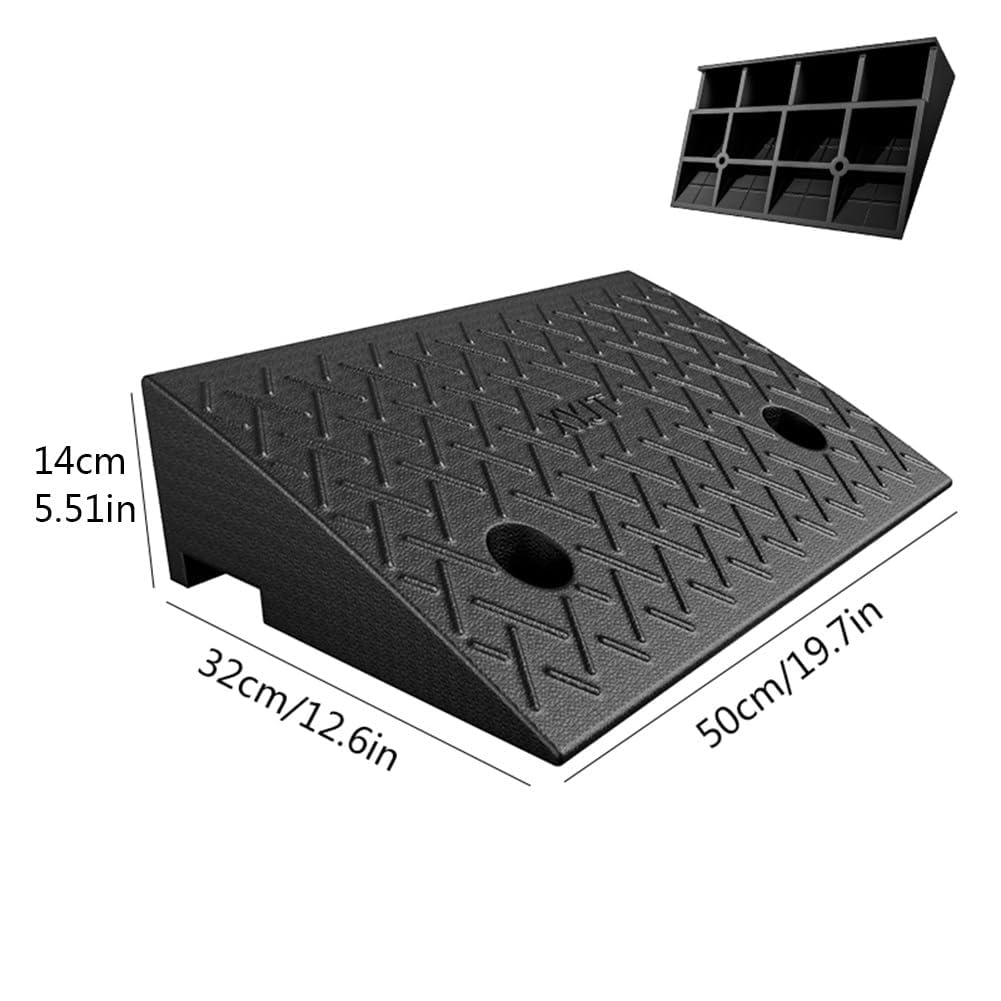 Kanduo Rampa podjazdowa Przenośna rampa progowa, gumowa rampa krawężnikowa, do chodników, podjazdów, wózków inwalidzkich, rowerów, garaży(14 cm/5.5 inch)