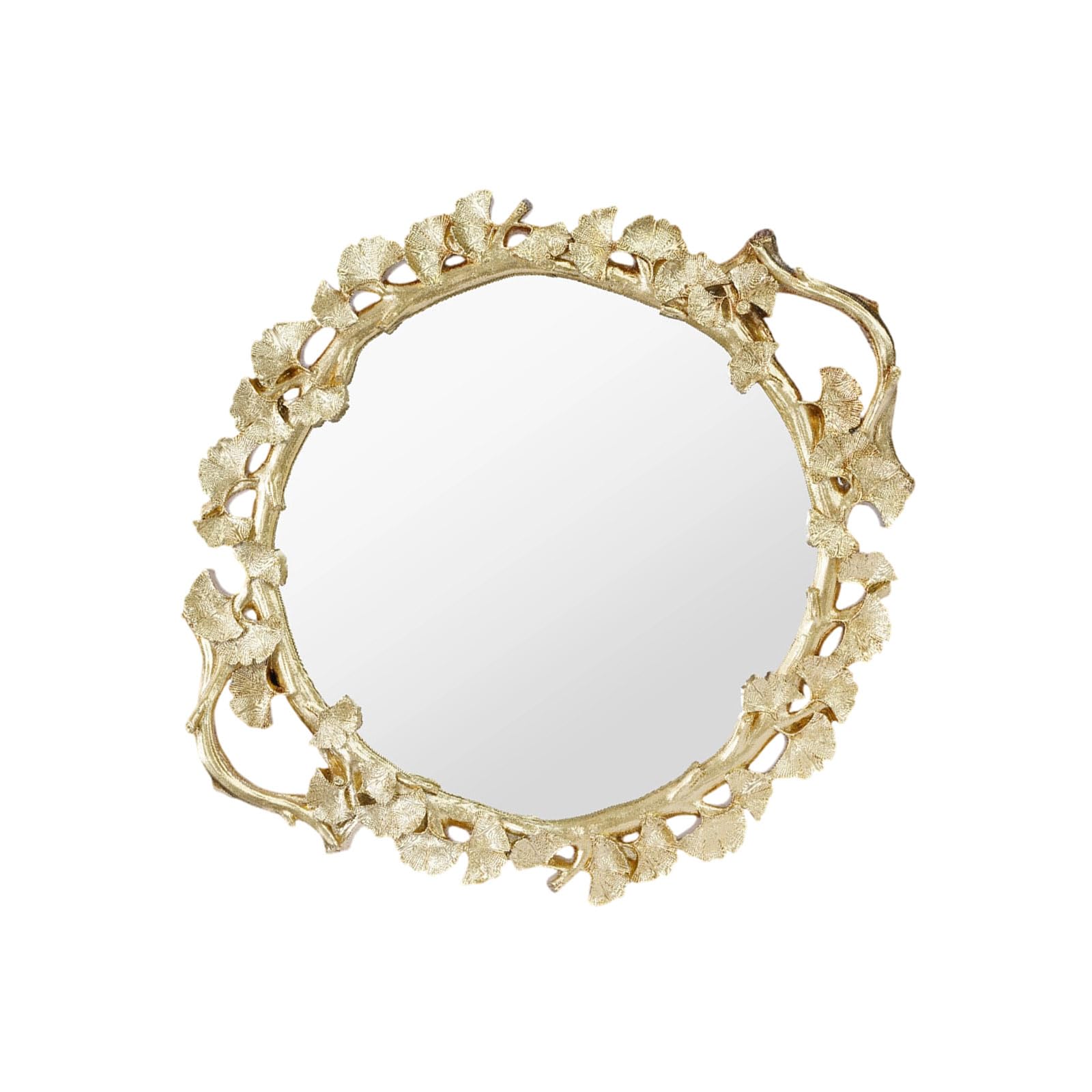 Elnwnnkc Entryway Table Decor Tray with Embossed Sculpted Border, Reflective Center, and Resin Catchall Display Accent Appeal Vanity Tray Serving Jewelry Organizer Decorative Mirrour