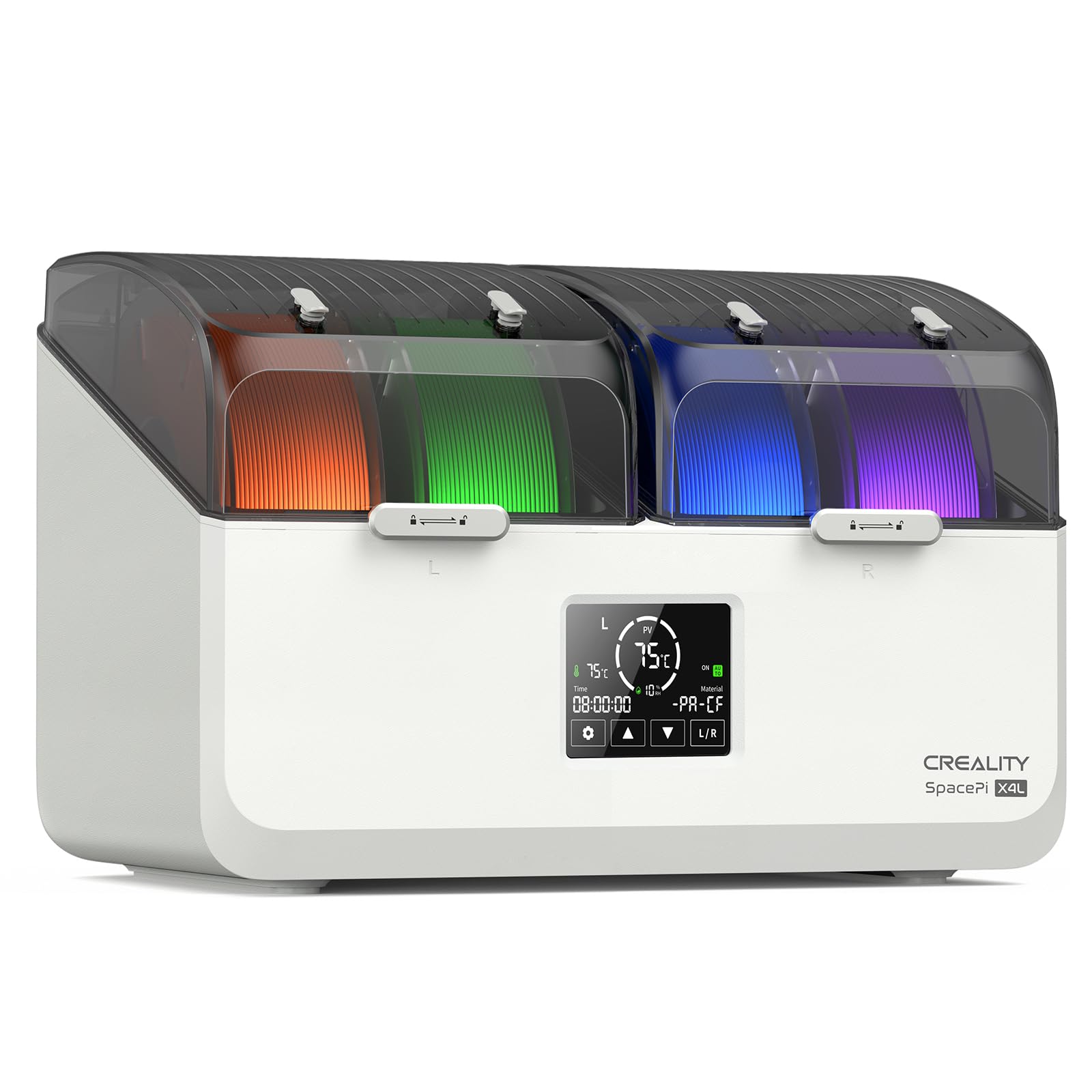 Creality Space Pi X4 Lite Filament Trockner 3D Drucker Trockner Box 4 1KG Spulen beheizte Zweikammer-Aufbewahrung 75°C Temperaturregelung PLA PETG ABS TPU Nylon