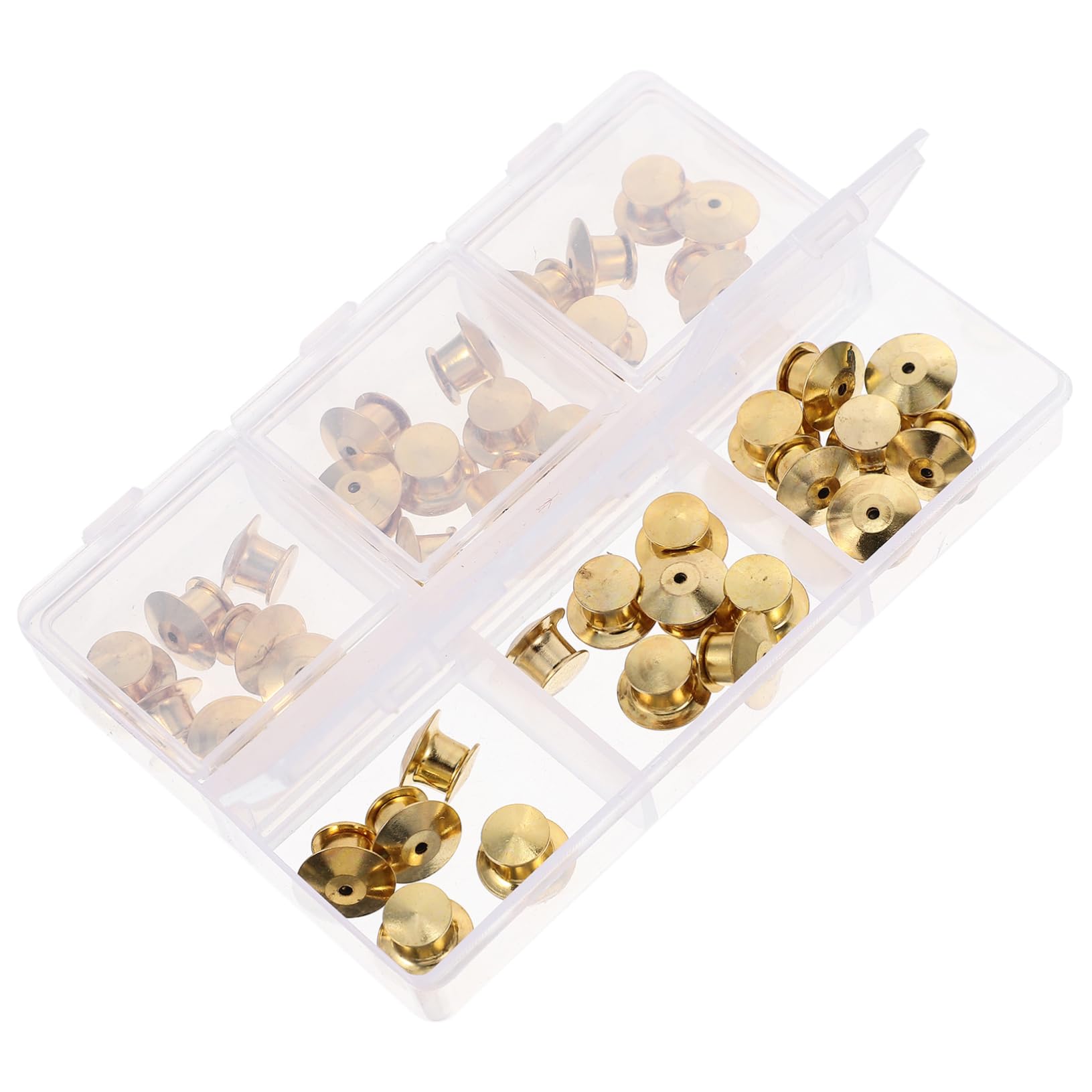 EXCEART 4 Cajas Redondas De Joyería Hebilla De Solapa Pin De Embrague De Resorte con Pasadores De Esmalte Pinback Profesional Corbata Tack Uso Diario Pin Espalda Principal Insignia