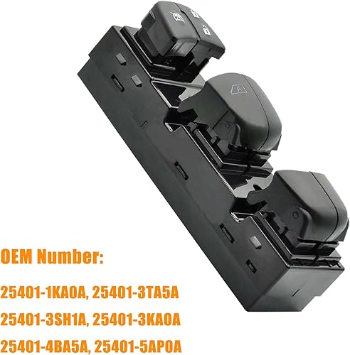 Miniatura 9 de Interruptor de control de elevalunas eléctrico maestro del lado del conductor para Nissan Sentra 2007-2008, para Nissan Frontier 2005-2012, Nissan