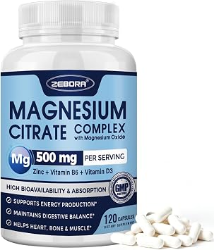 ZEBORA Magnesium Citrate 500mg 120 Capsules
