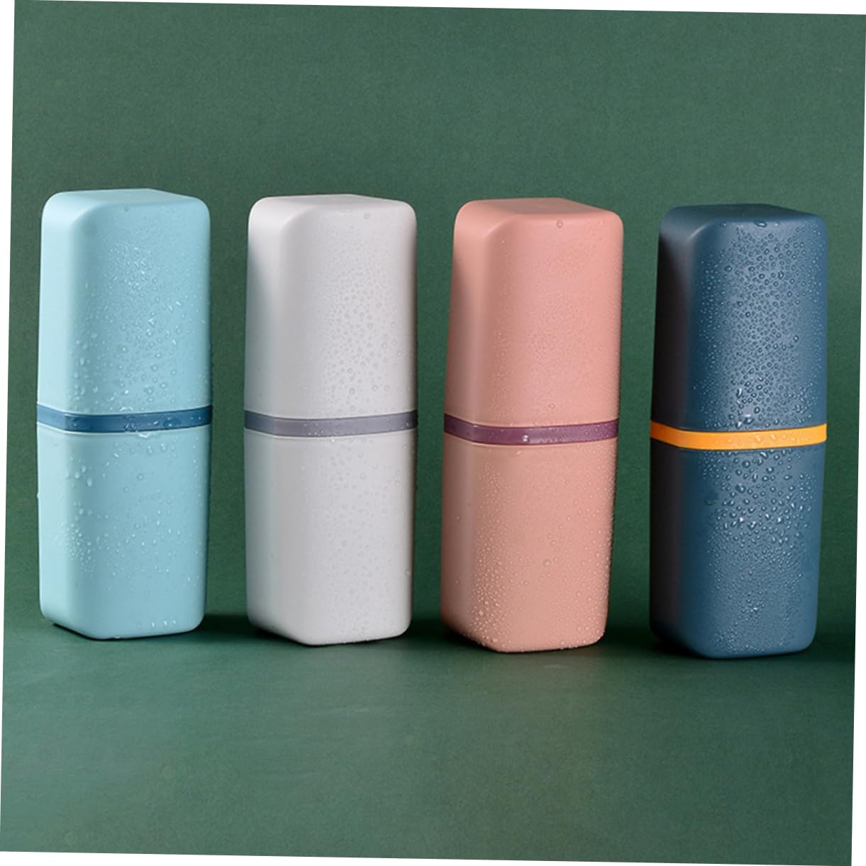 STOBAZA Caja De Cepillo De Dientes Portátil De Estuche De Almacenamiento para Pasta De Dientes Y Cepillo para Y Uso Casa Colores Pastel 4 Piezas X 4