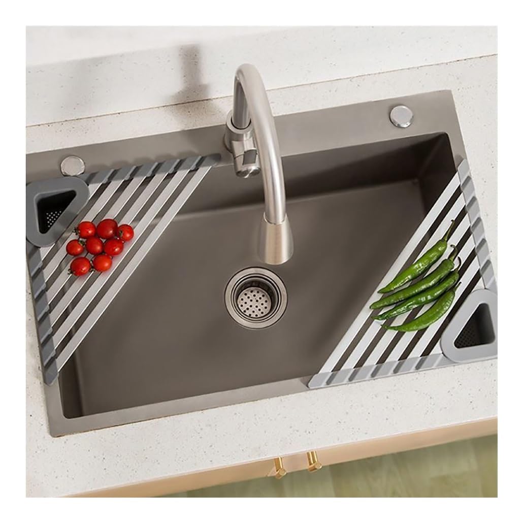 Paquete de 2 escurridores Triangulares Plegables para Fregadero, Alfombrilla Antideslizante Multiusos para escurrir Platos en la Cocina.
