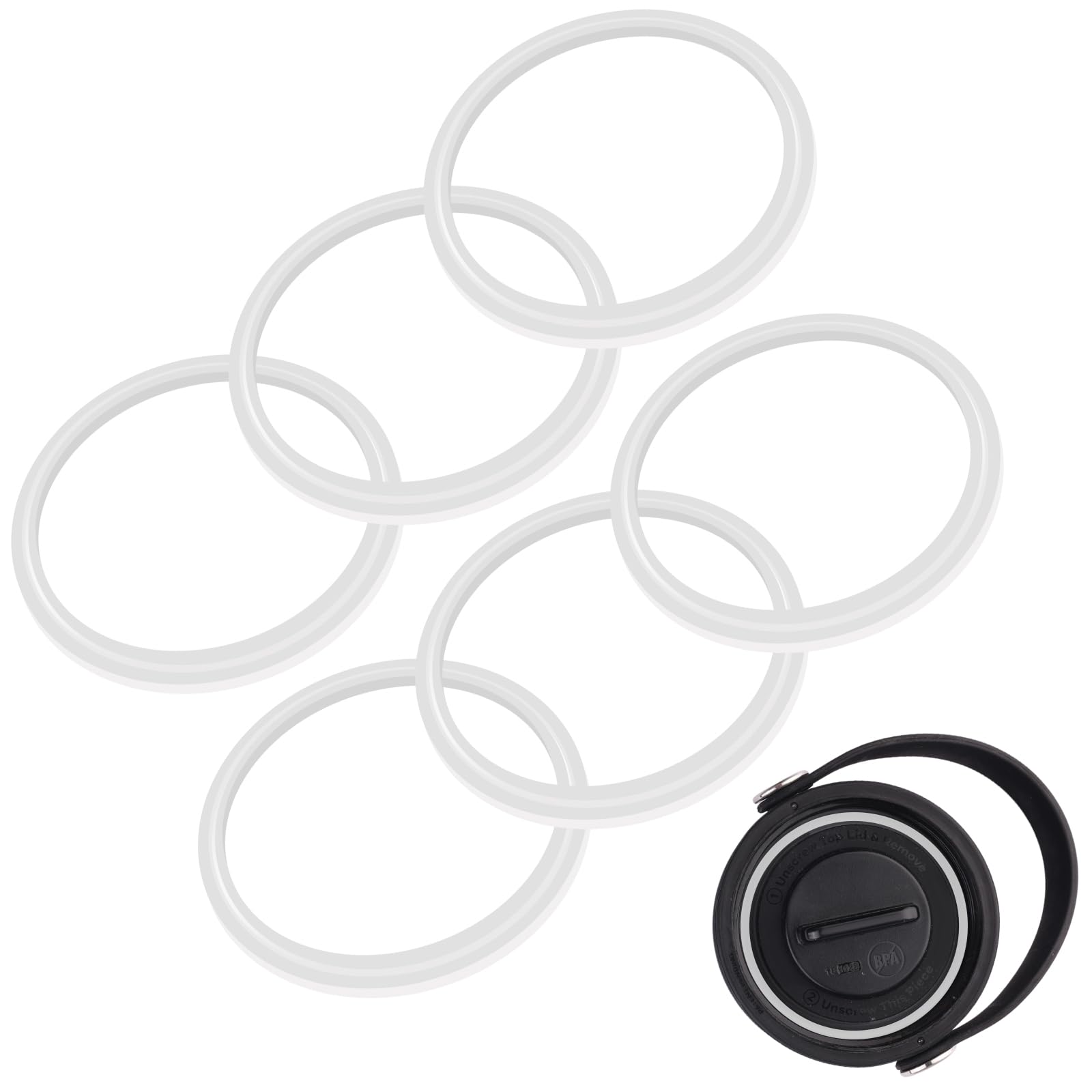 Joshey Gasket Replacement for Hydro Flask Wide Mouth Lid Cap, 6 Pack