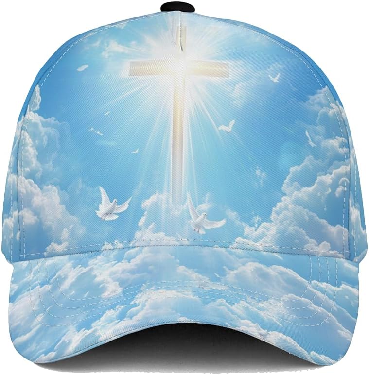 V-DECORPARKS Personalized Christian Hats for Men, Religious Graphic Mens Christian Trucker Hat, Jesus Hat Adjustable Snapback