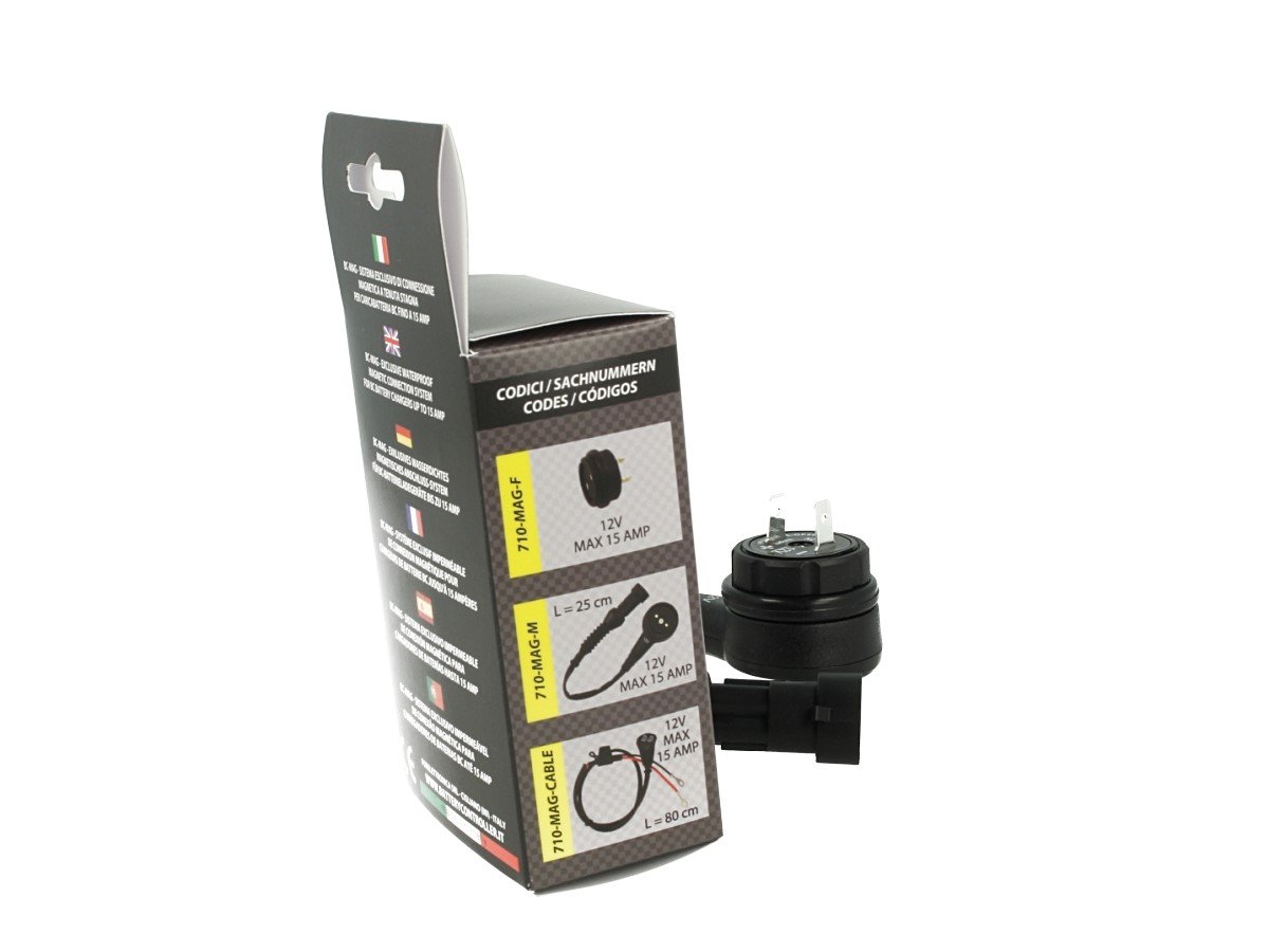 BC Battery Controller Kit di connessione magnetica per tutti i caricabatteria BC (12V max 15 Amp) - Coppia connettori BC MAG-M + BC MAG-F - Made in Italy