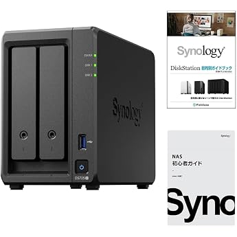 Synology DS725+ / G 2 Bay NAS Kit, Includes Guide Book, Ryzen CPU, 4 GB Memory, 2.5 GbE-NIC for Standard Users, Domestic Auth
