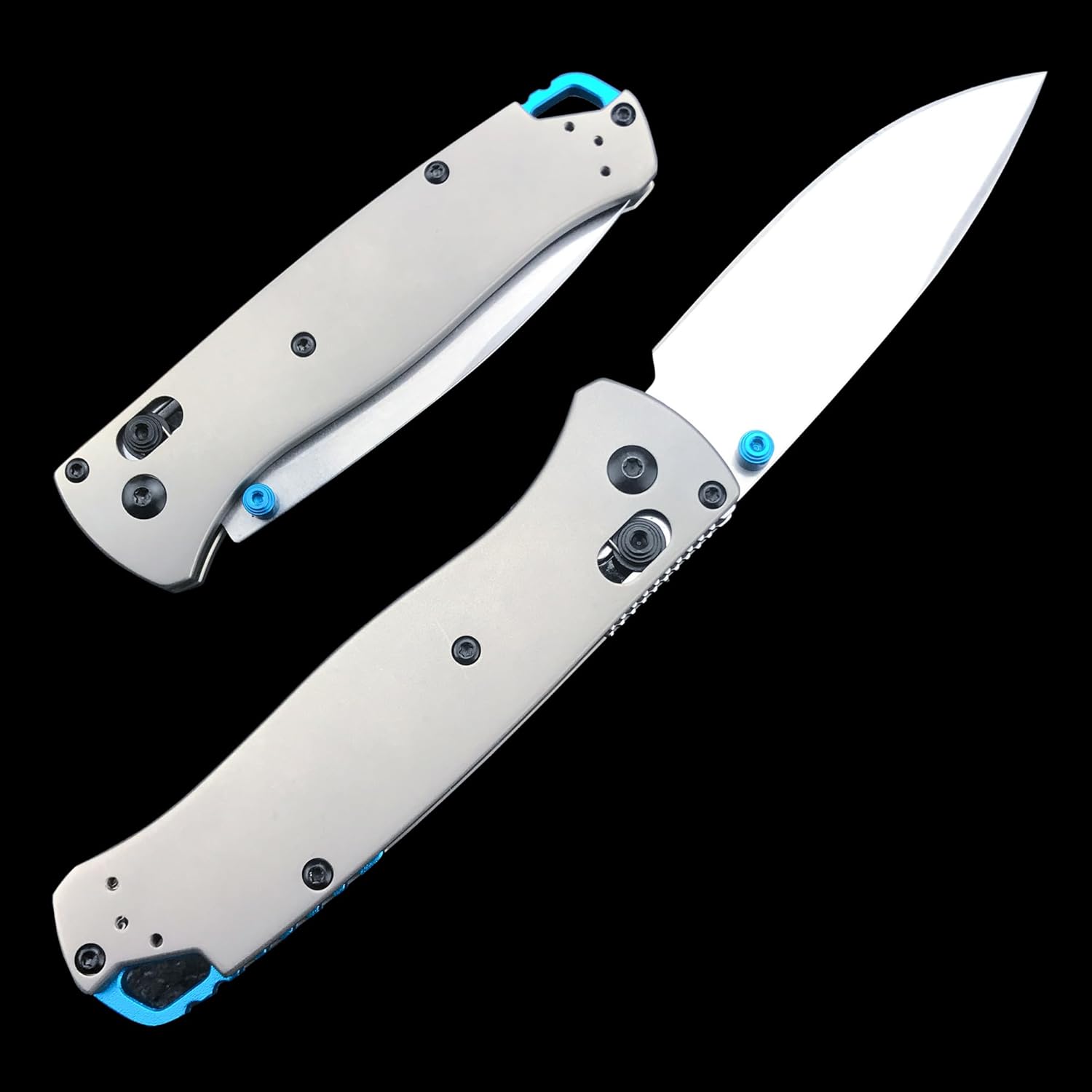 HUAAO Folding Knife, Knife with Titanium Alloy Handle, EDC Pocket Knife with Pocket Clip, Cool Hunting Knives Gifts for Men EDC (Damascus knife)