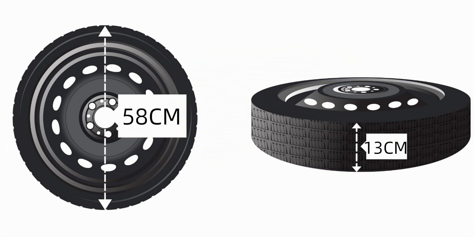 kit roue de secours 15" pour Fiat 500 500E avec cric cle et sac