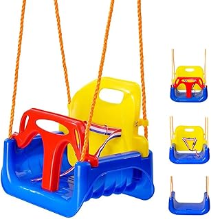 Blendra 3-in-1 Swing Seat with Adjustable Ropes Snap Hooks,Kids Garden Swing Seat For 6 months-6 years old and older,Baby swing seat Load capacity 200KG Indoor Outdoor