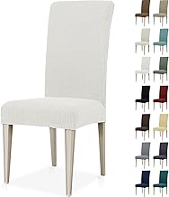 Ystyle Housse de Chaise 6 Pièces, Extensible Housse Chaise Salle à Manger, Universel Housse pour Chaise, Housses de Chaises Lavable, Moderne Couvre Chaise Protege Chaise Decoration, Blanc