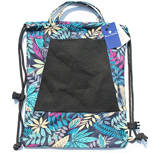 Drawstring Backpack Original Floral Leaf Tote Bags Sackpack for Shopping Yoga Gym Hiking Swimming Travel Beach 2 Sizes&20 Patterns - Thumbnail 5