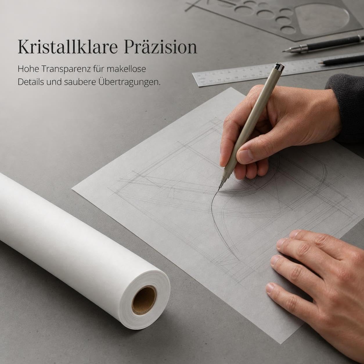 Transparentes Transparentpapier Rolle Zeichenpapier Skizzenpapier Schnittmusterpapier mit Reißfester Verarbeitung Und Gleichmäßiger Struktur für, size to 4