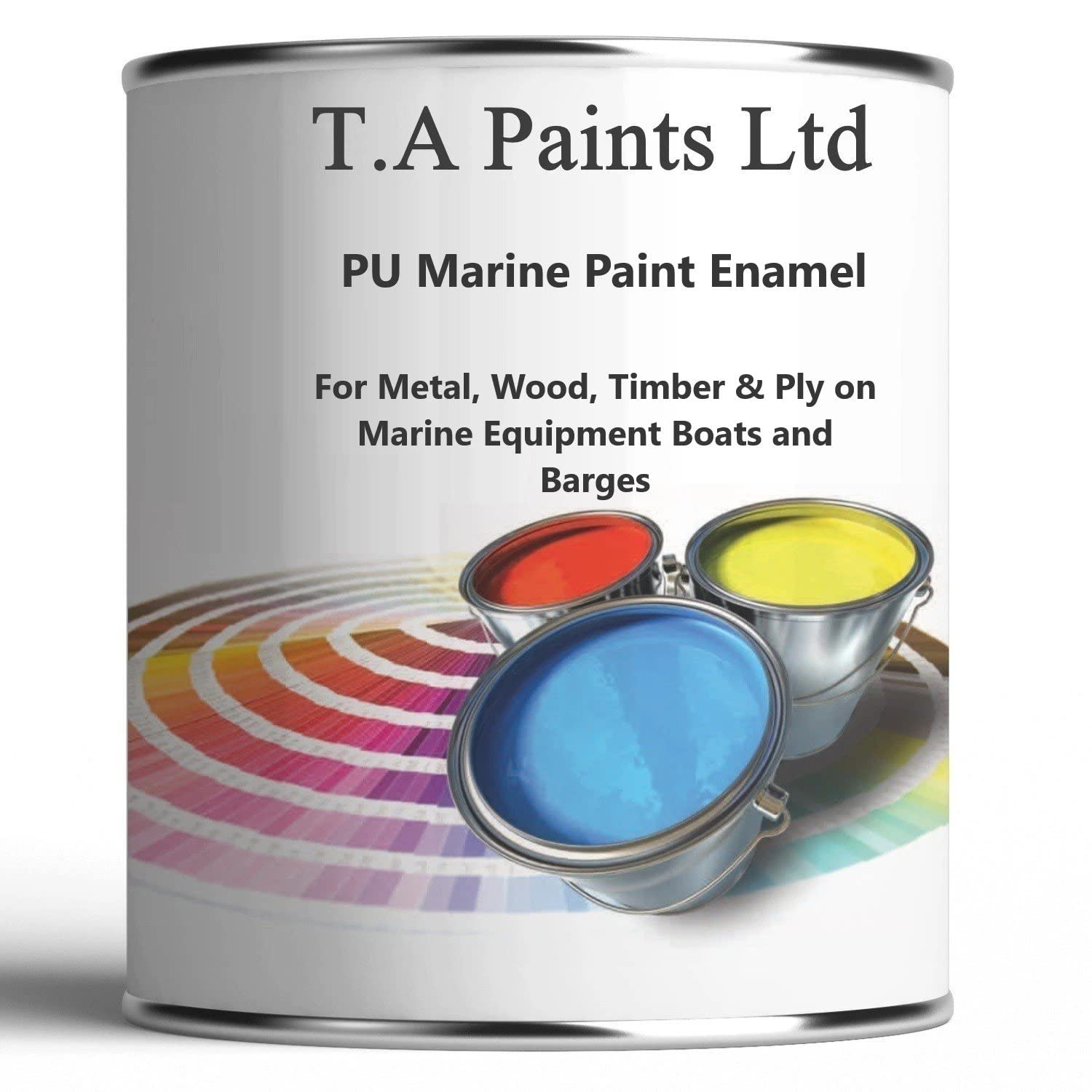 T A Paints Ltd Marine Boat Barge Paint Multi Purpose Polyurethane Coating Wood Metal Above Below Waterline Cruisers Barges Narrowboats (5 Litre, BS 00 A 05 Grey)