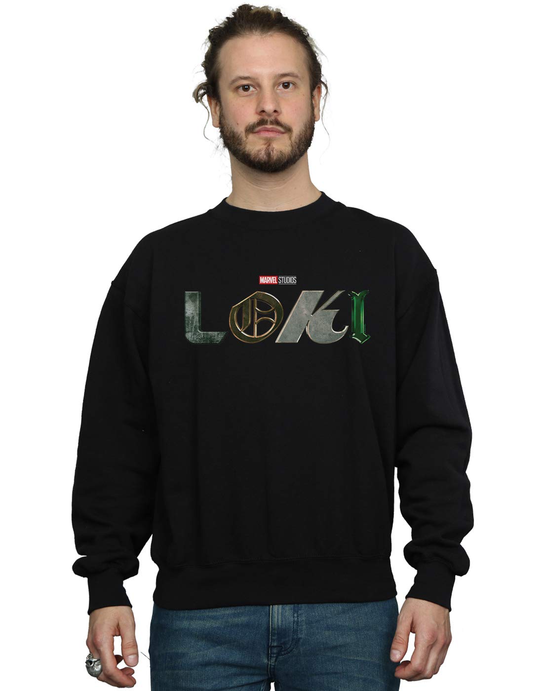 Absolute Cult Men's Black Marvel Loki Logo Sweatshirt Xxl
